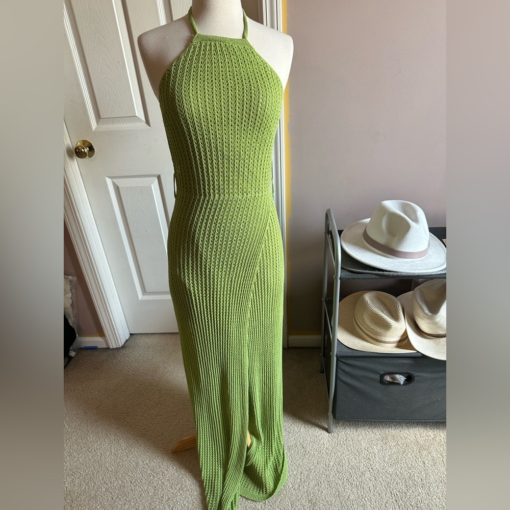NWT Vici x Caitlyn Like Green Knit Halter dress